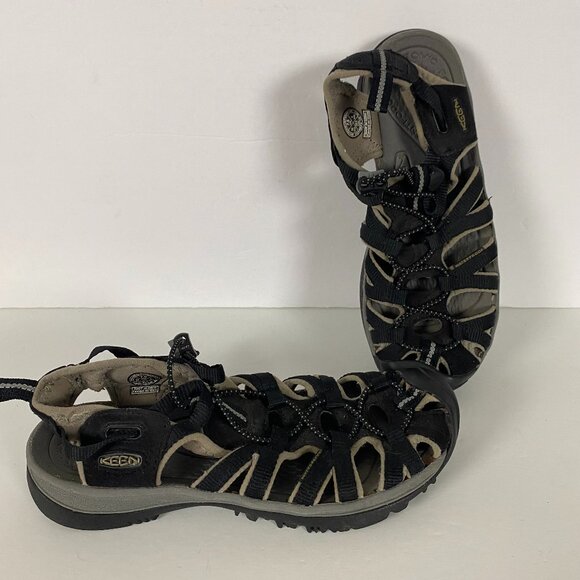Keen Whisper Waterproof Sport Hiking Sandals Womens 7.5 Black - Picture 1 of 14